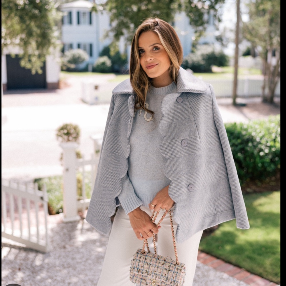 Gal Meets Glam Blue Checkered Blazer